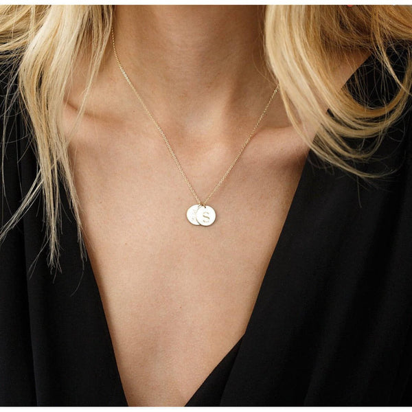 Double hot sale disk necklace