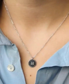 Nellie Silver Initial Disc Necklace-Deluxur