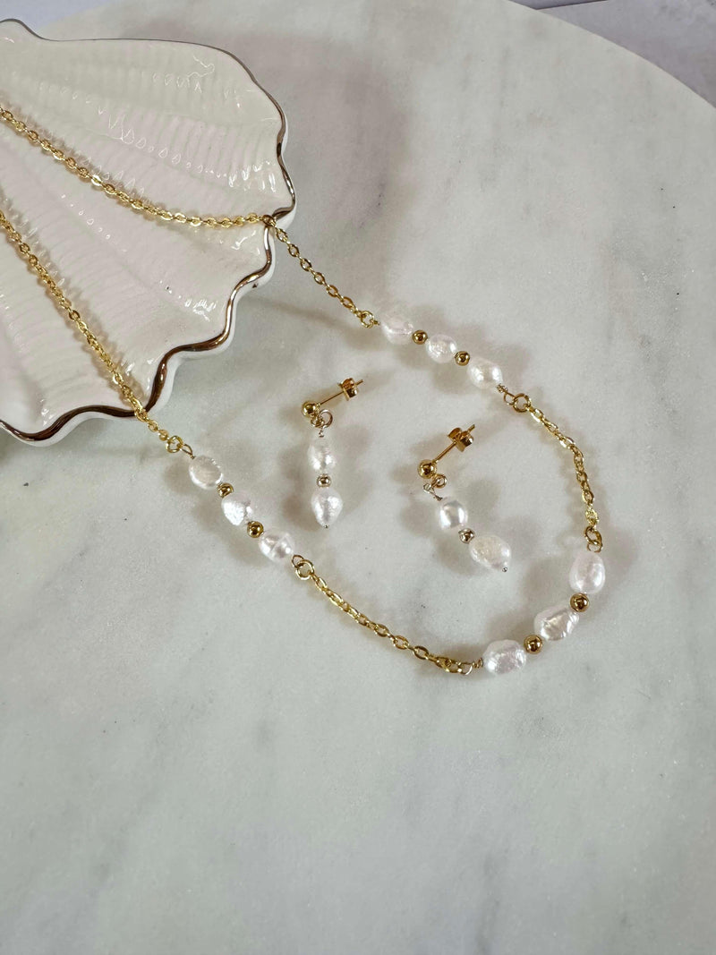 Pearl Chain Necklace - Deluxur