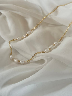 Pearl Chain Necklace - Deluxur