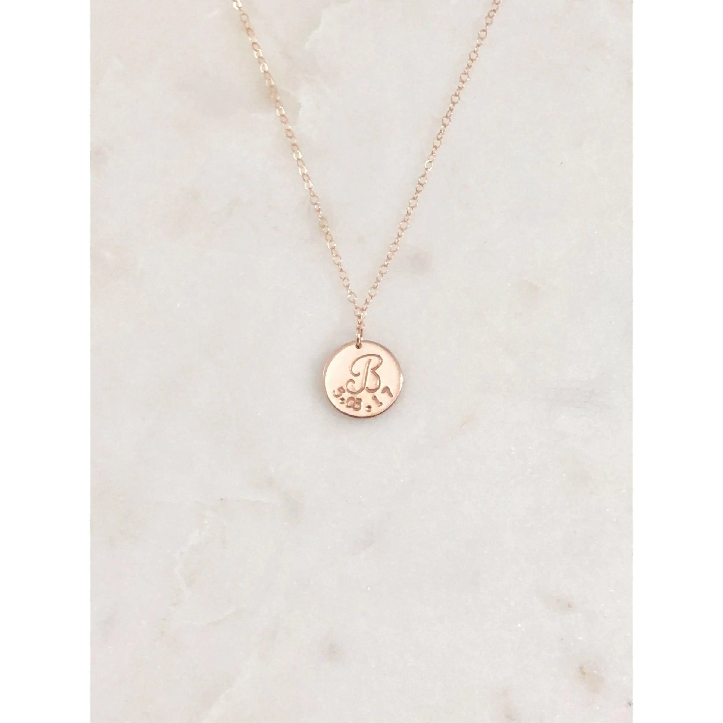 Amore Initial and Date Necklace-Deluxur