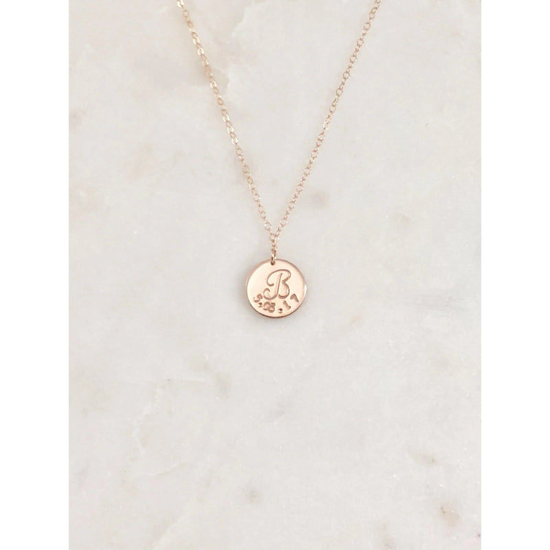 Amore Initial and Date Necklace-Deluxur