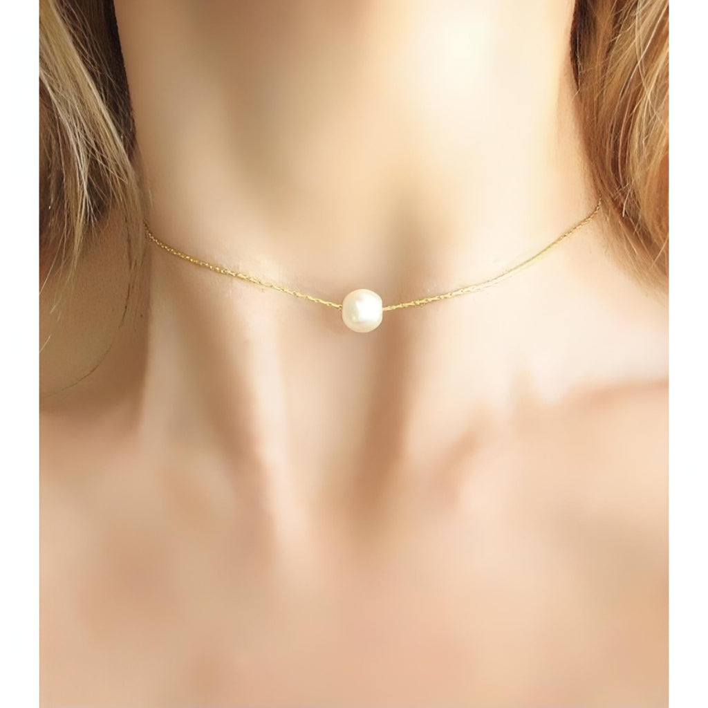 Claire Pearl Choker Necklace - Deluxur