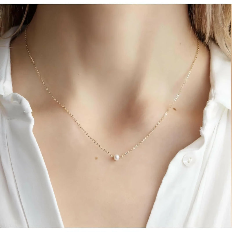 Claire Pearl Choker Necklace - Deluxur