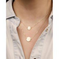 Dainty Initial Disc Necklace-Deluxur