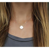 Dainty Initial Disc Necklace-Deluxur