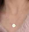 Dainty Initial Disc Necklace-Deluxur