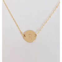 Dainty Initial Disc Necklace-Deluxur