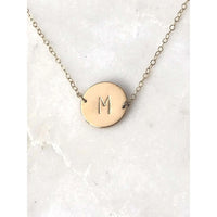Dainty Initial Disc Necklace-Deluxur