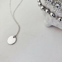 Ella Silver Disc Necklace-Deluxur