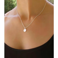 Ella Silver Disc Necklace-Deluxur