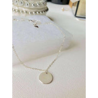 Ella Silver Disc Necklace-Deluxur