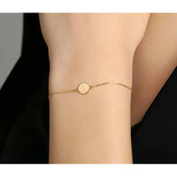 Emma Initials Disc Bracelet-Deluxur