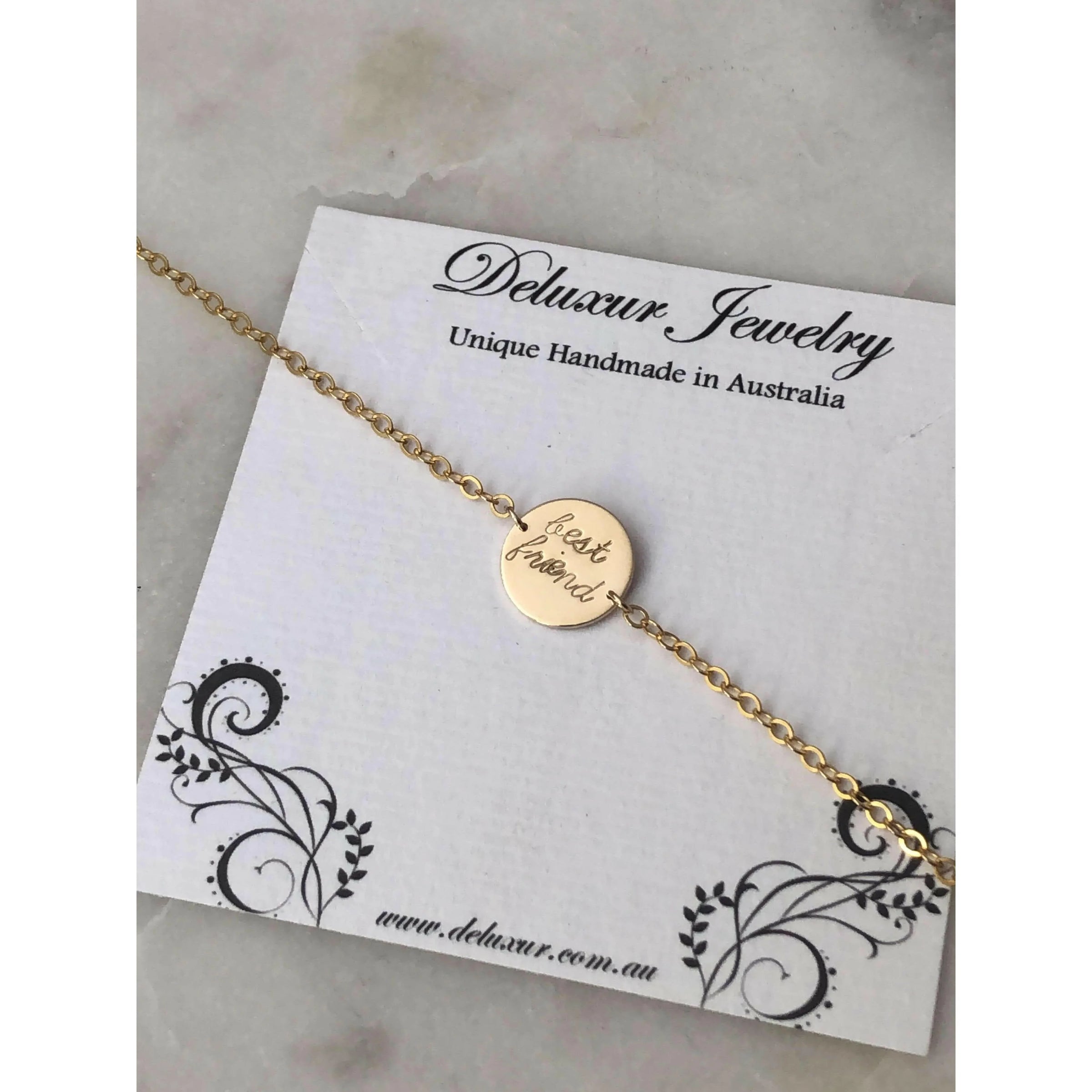 Emma Initials Disc Bracelet-Deluxur
