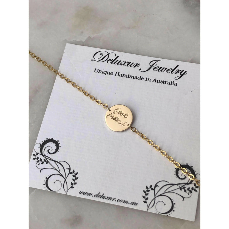 Emma Initials Disc Bracelet-Deluxur