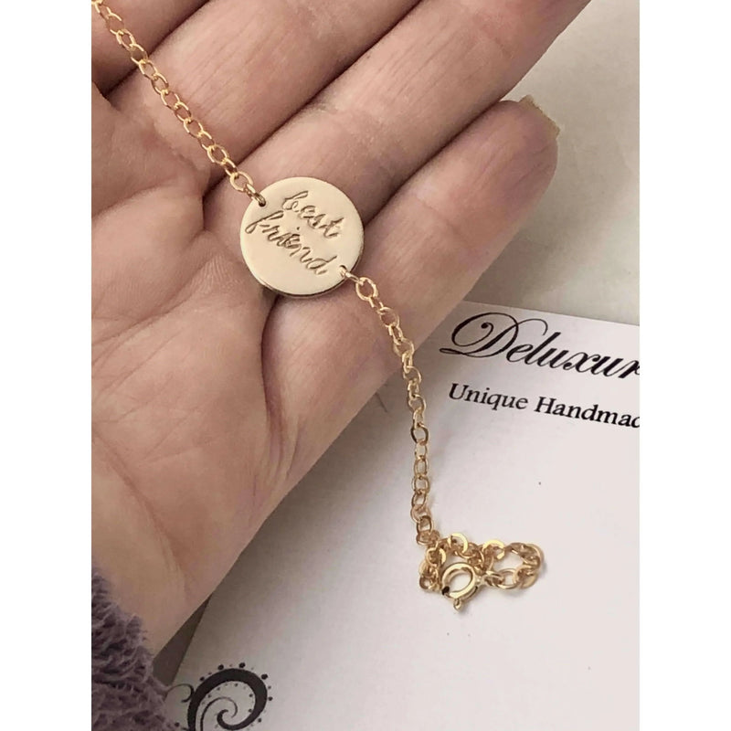 Emma Initials Disc Bracelet-Deluxur