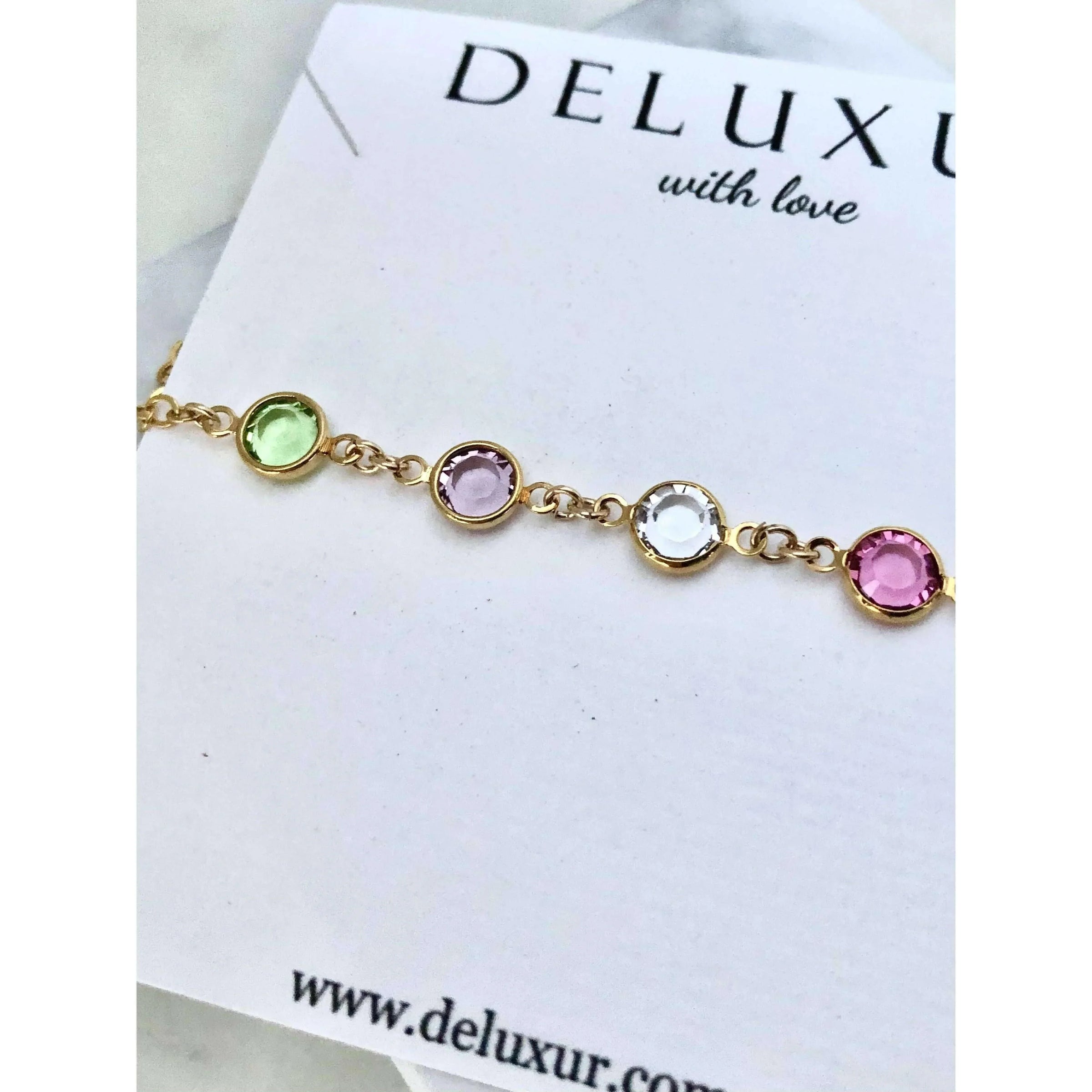Family Birthstone Bracelet-Deluxur