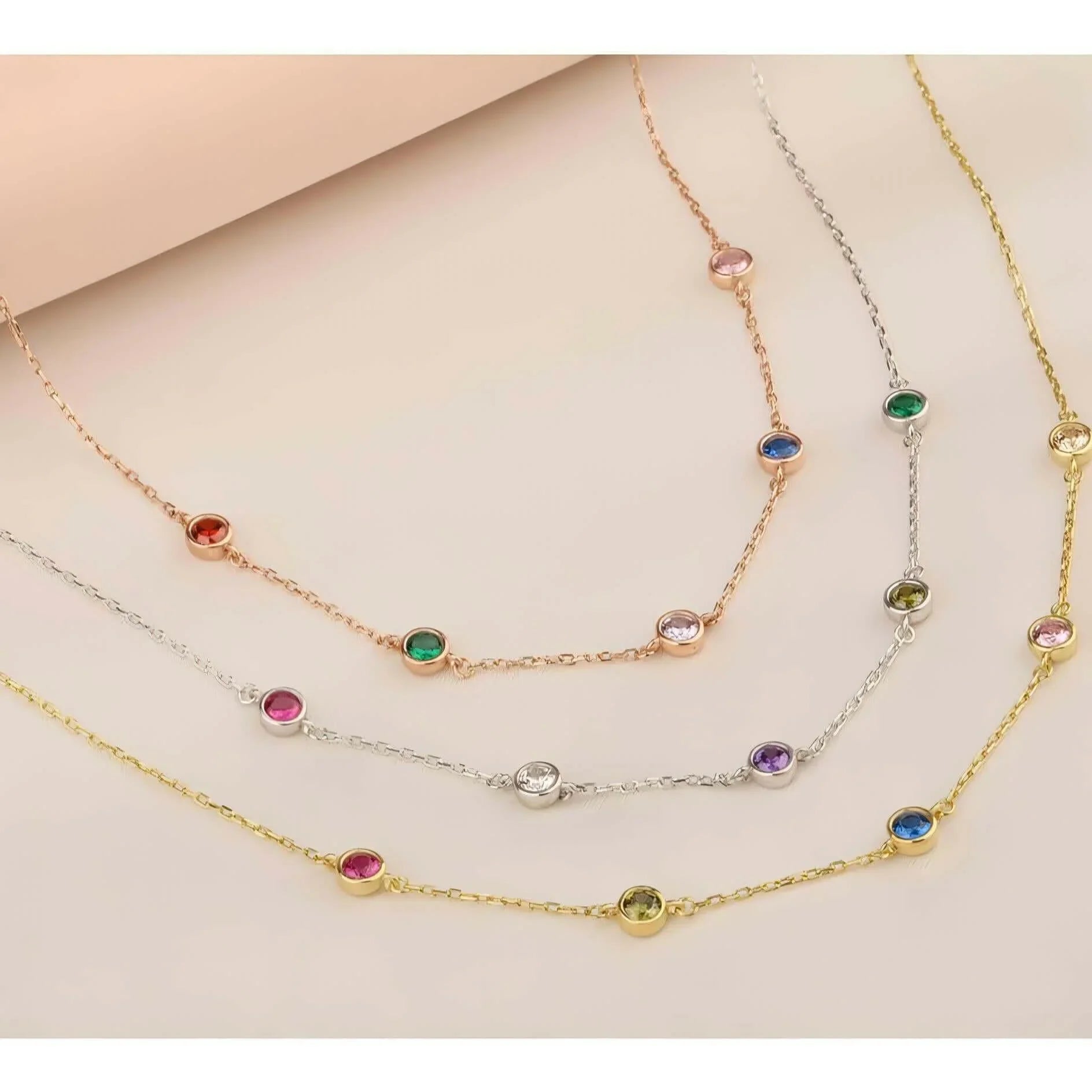 Family Birthstone Necklace-Deluxur