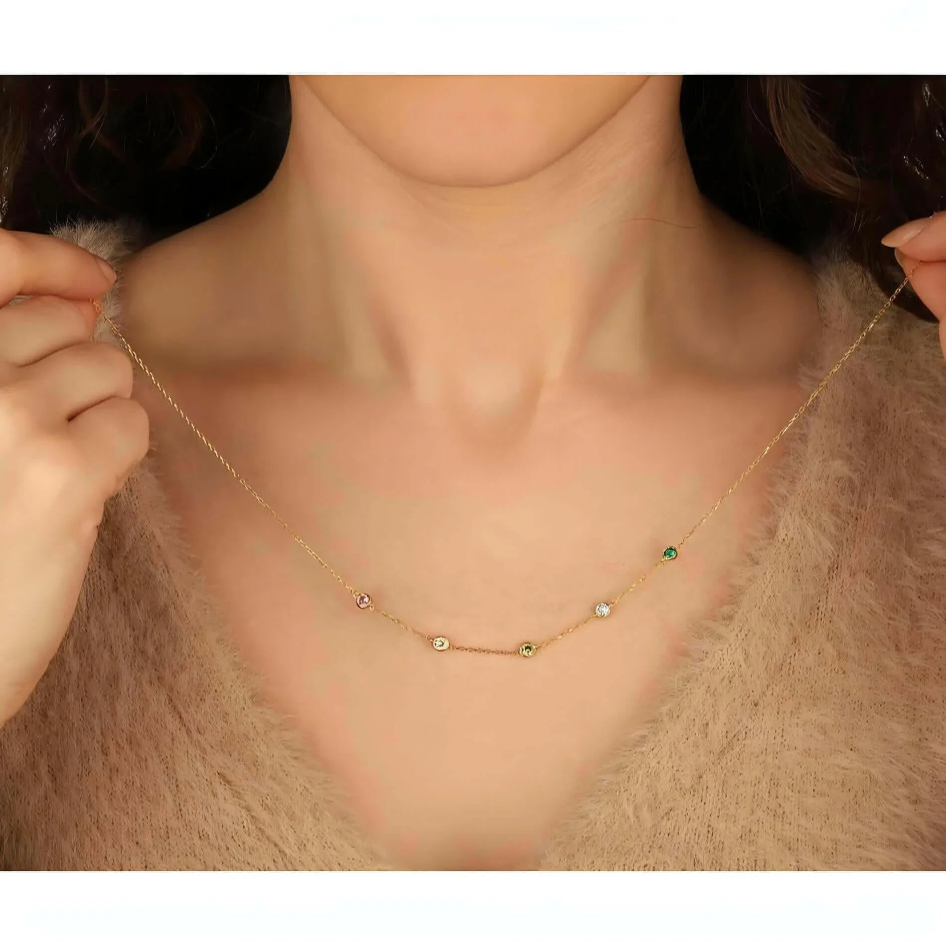 Family Birthstone Necklace-Deluxur