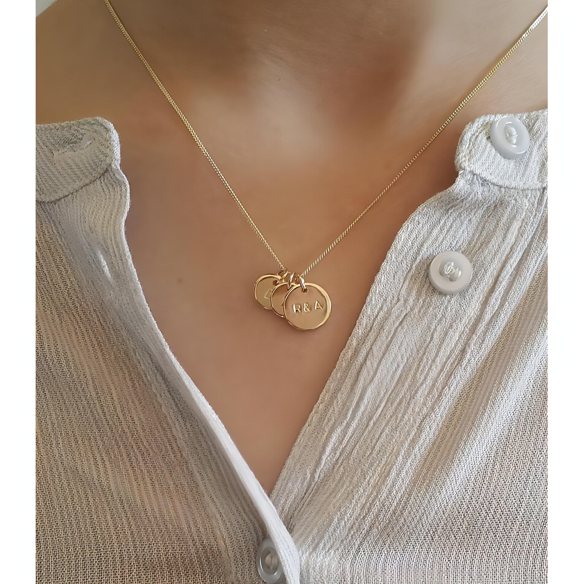 Multiple Disc Necklace Coin Gold Necklace Custom Name - Etsy | Initial  necklace, Sterling silver initial necklace, Initial disc necklace