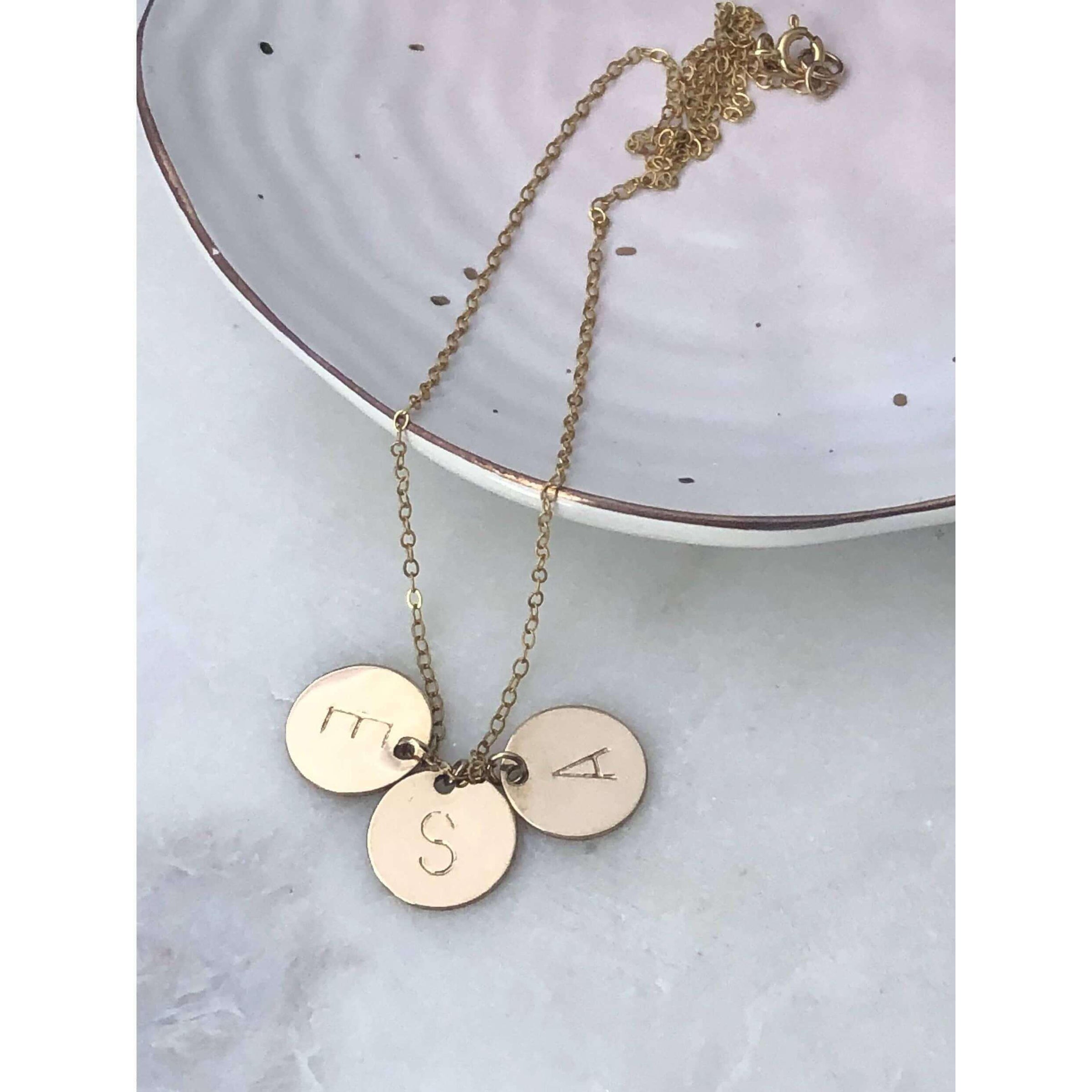 Gold 3 Discs Necklace-Deluxur