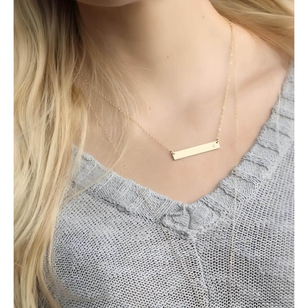 Horizontal Bar Necklace-Deluxur