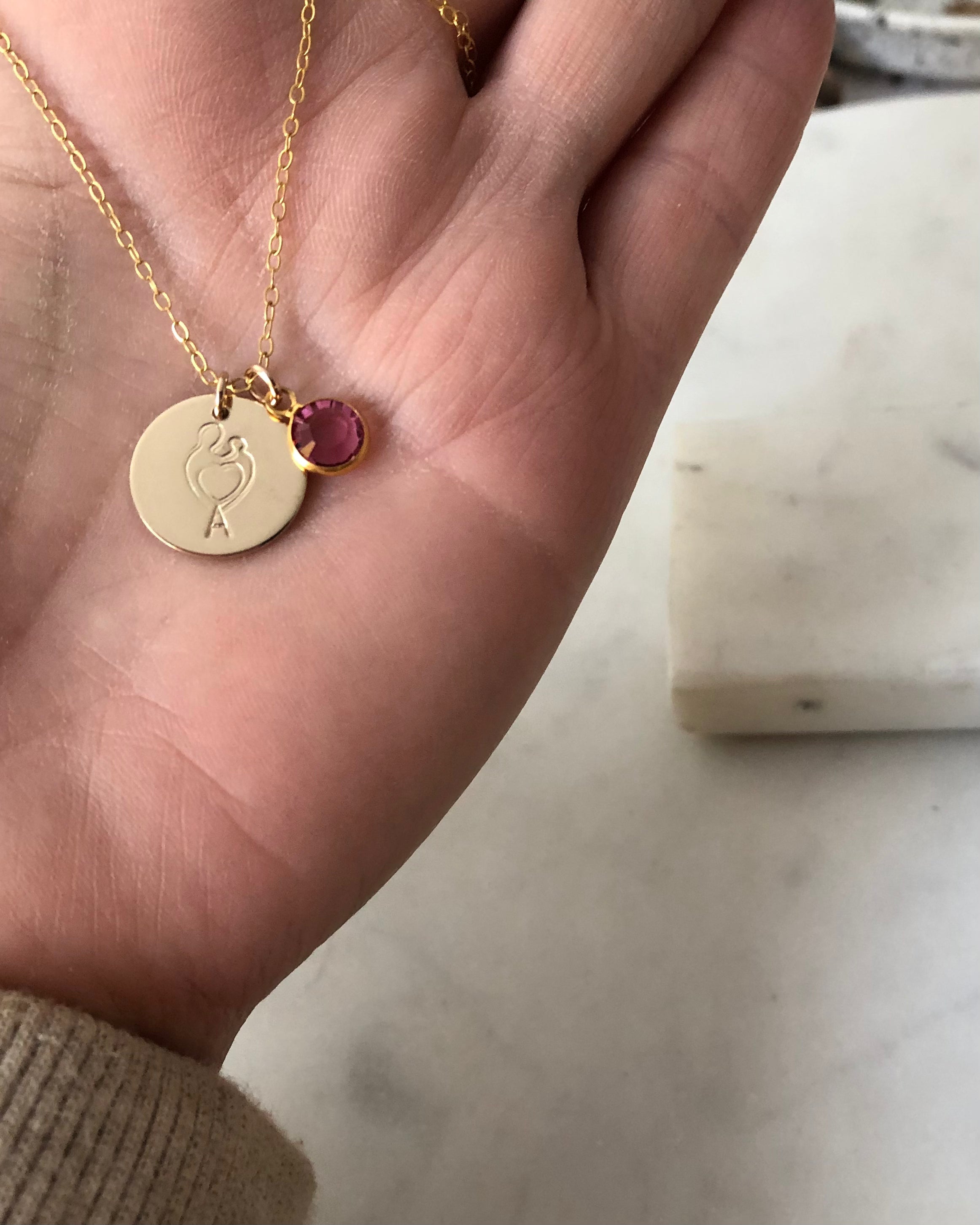 Mum And Baby Necklace-Deluxur