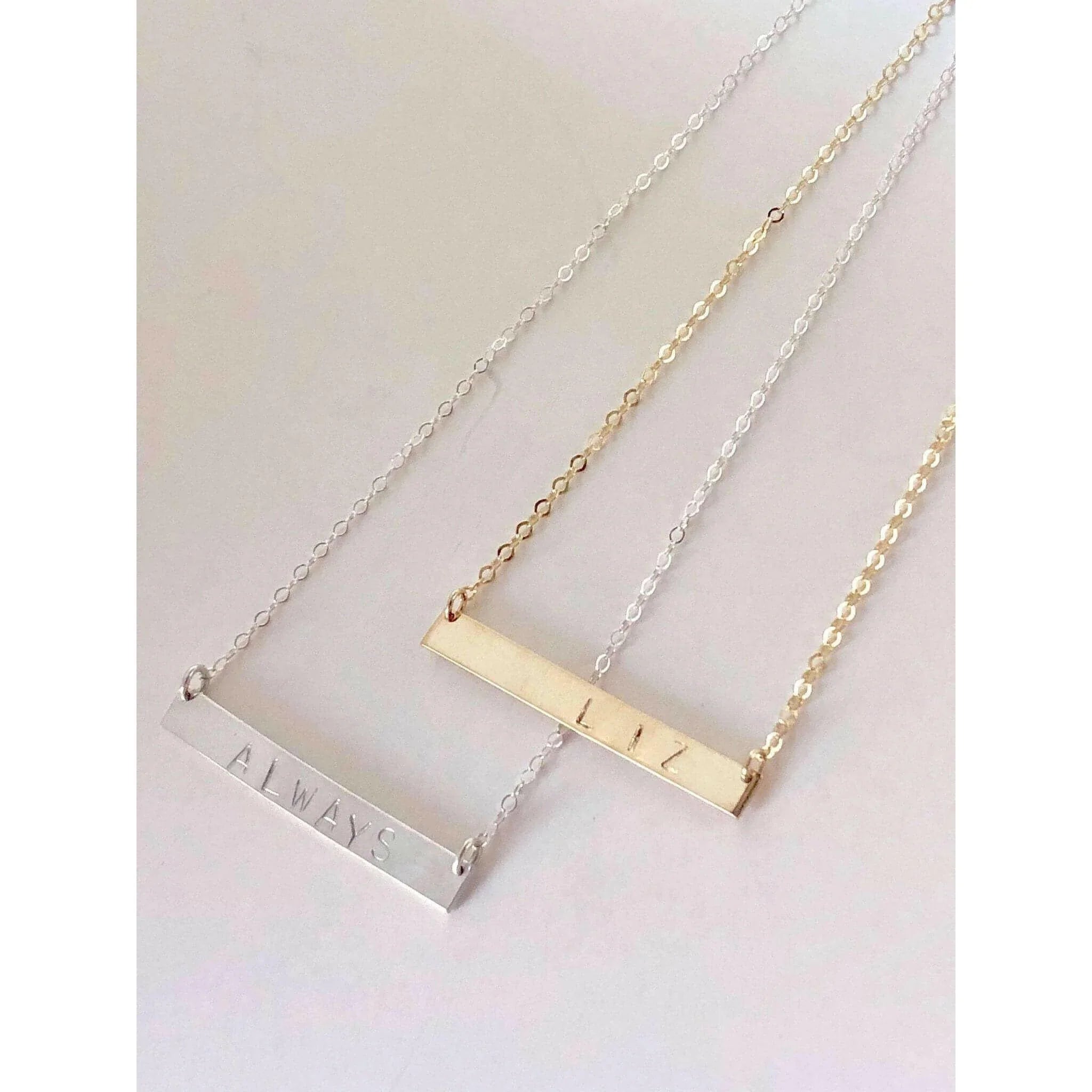 Initial Bar Necklace-Deluxur