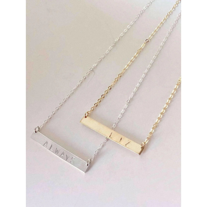 Initial Bar Necklace-Deluxur