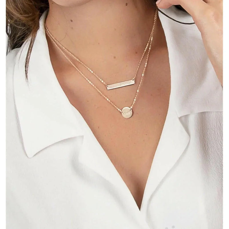 Initial Bar Necklace-Deluxur