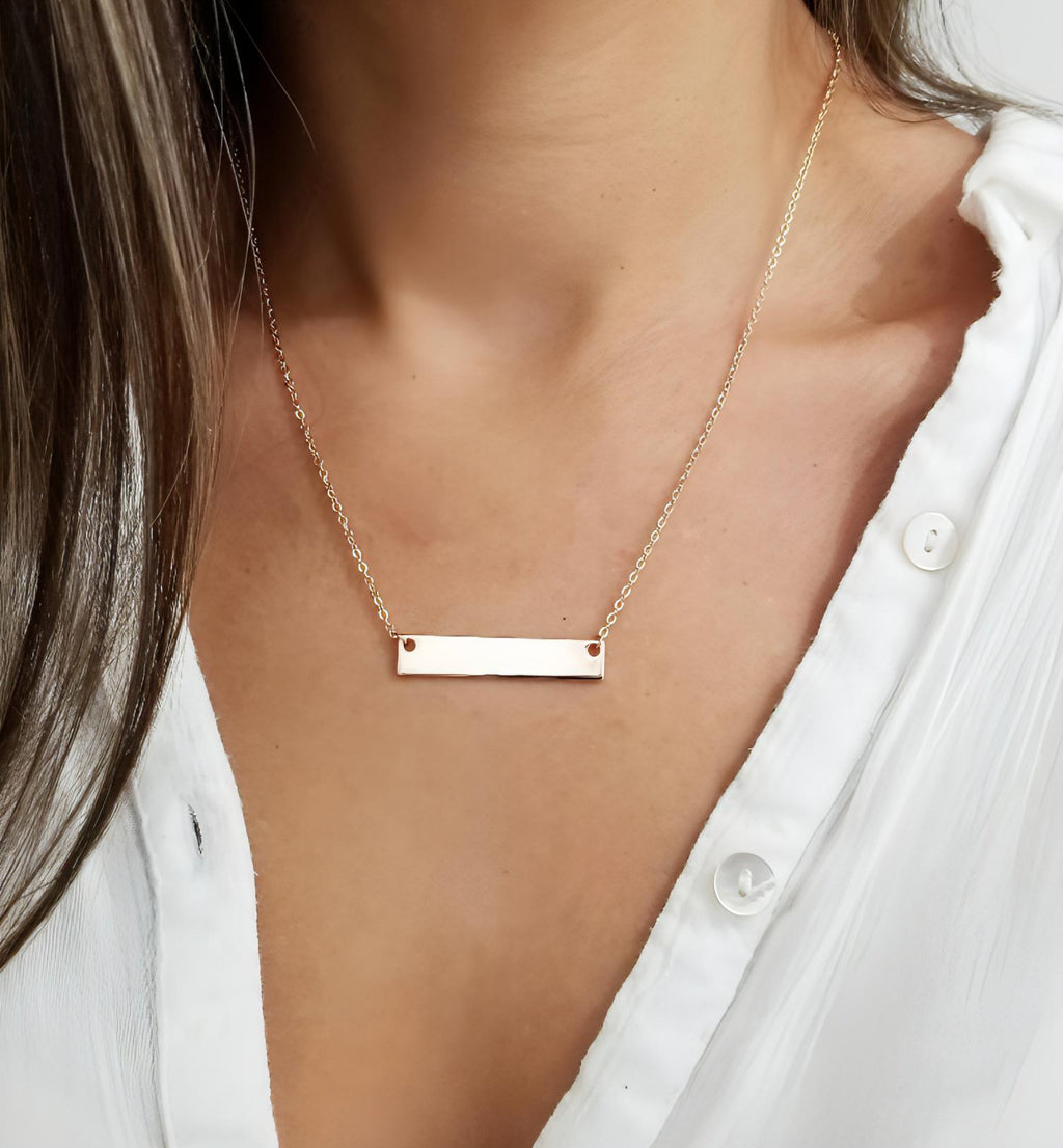Initial Bar Necklace-Deluxur