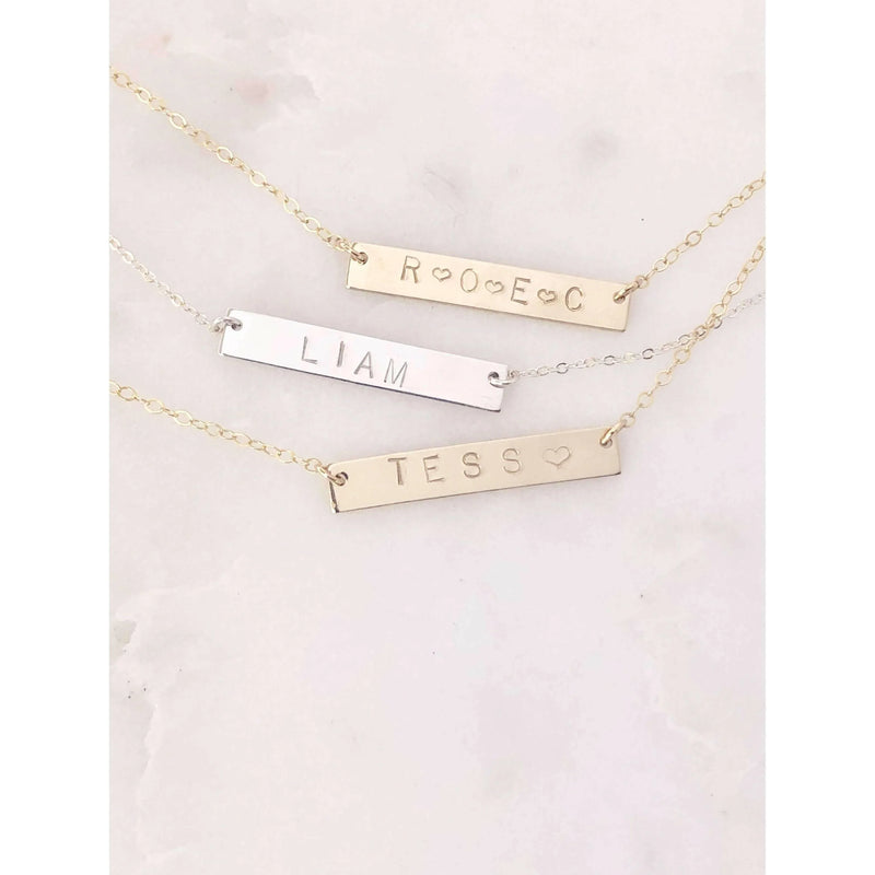 Initial Bar Necklace-Deluxur