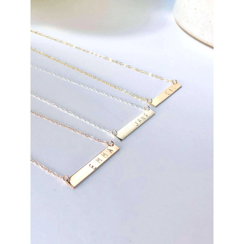 Initial Bar Necklace-Deluxur