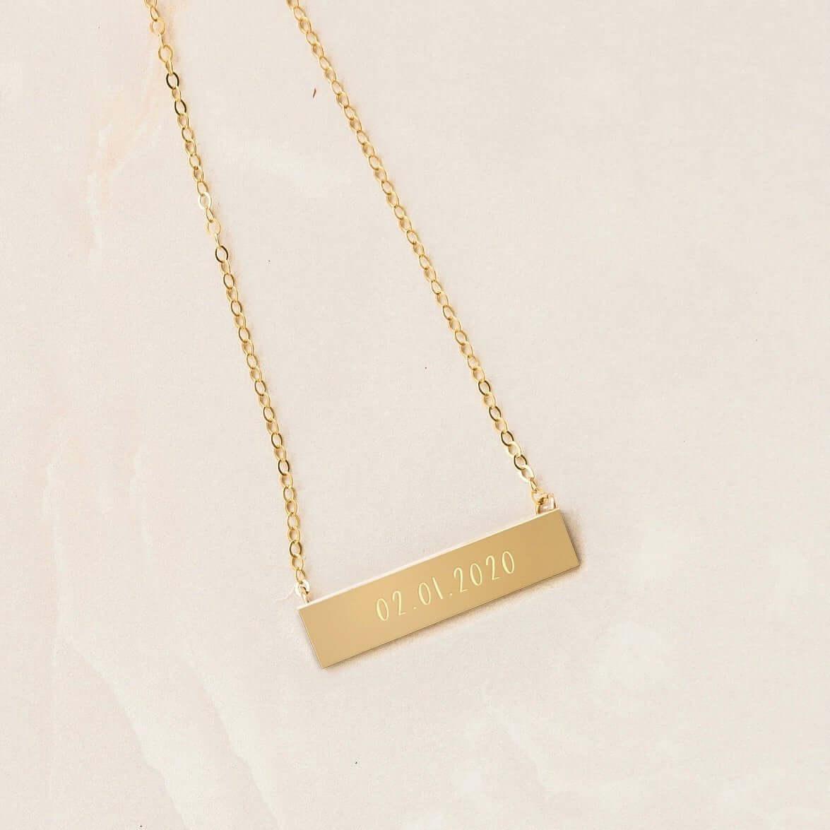 Initial Bar Necklace-Deluxur