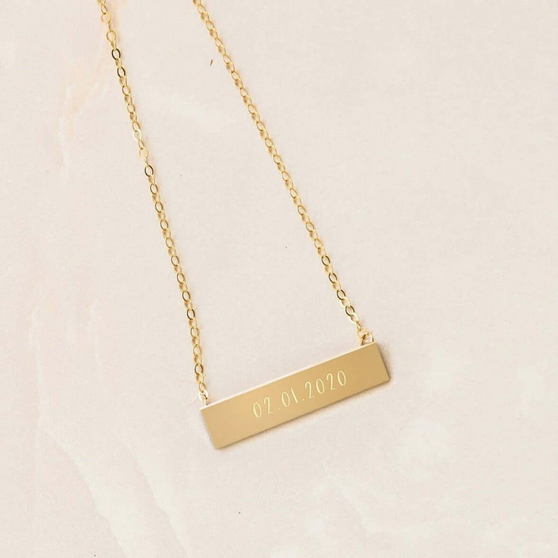 Initial Bar Necklace-Deluxur