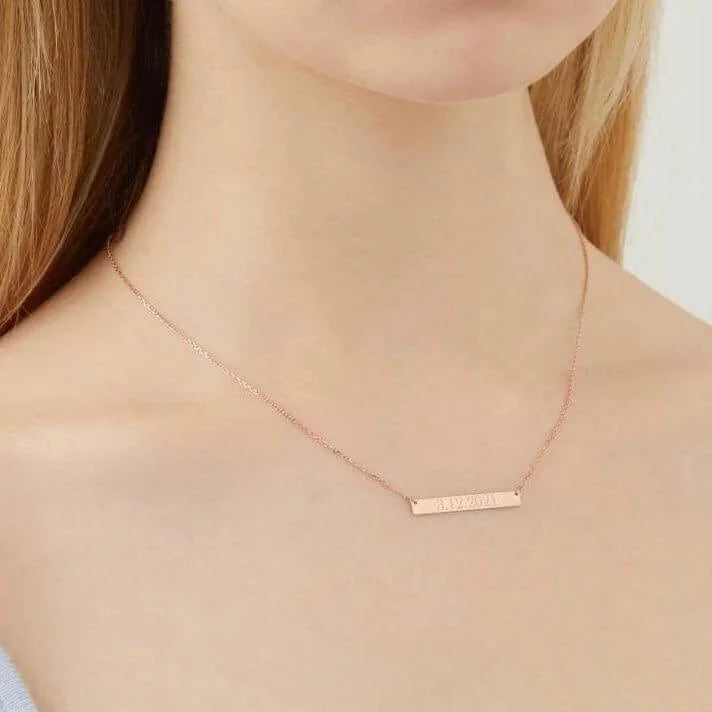 Initial Bar Necklace-Deluxur