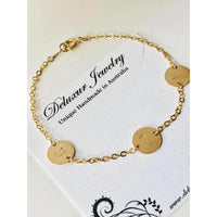 Lily Link Initial Bracelet-Deluxur