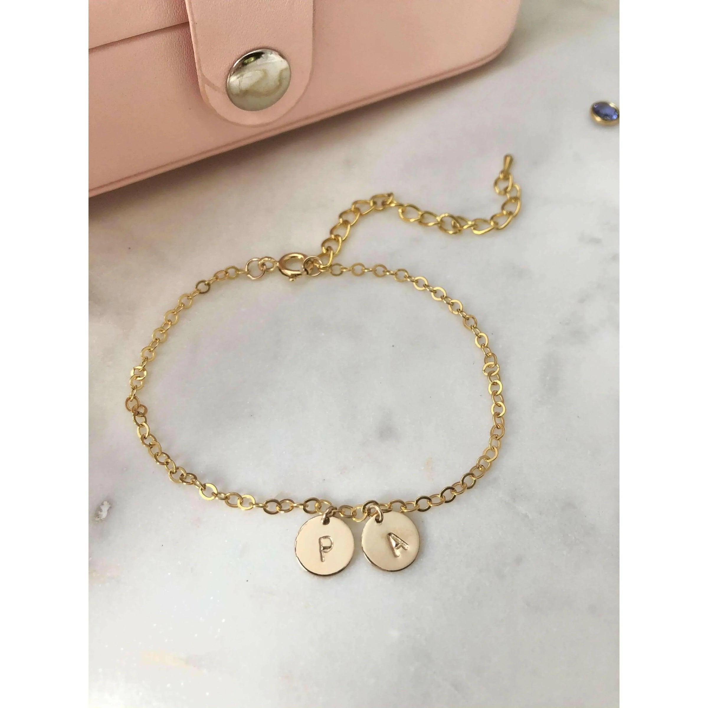 Luna Initial Bracelet-Deluxur