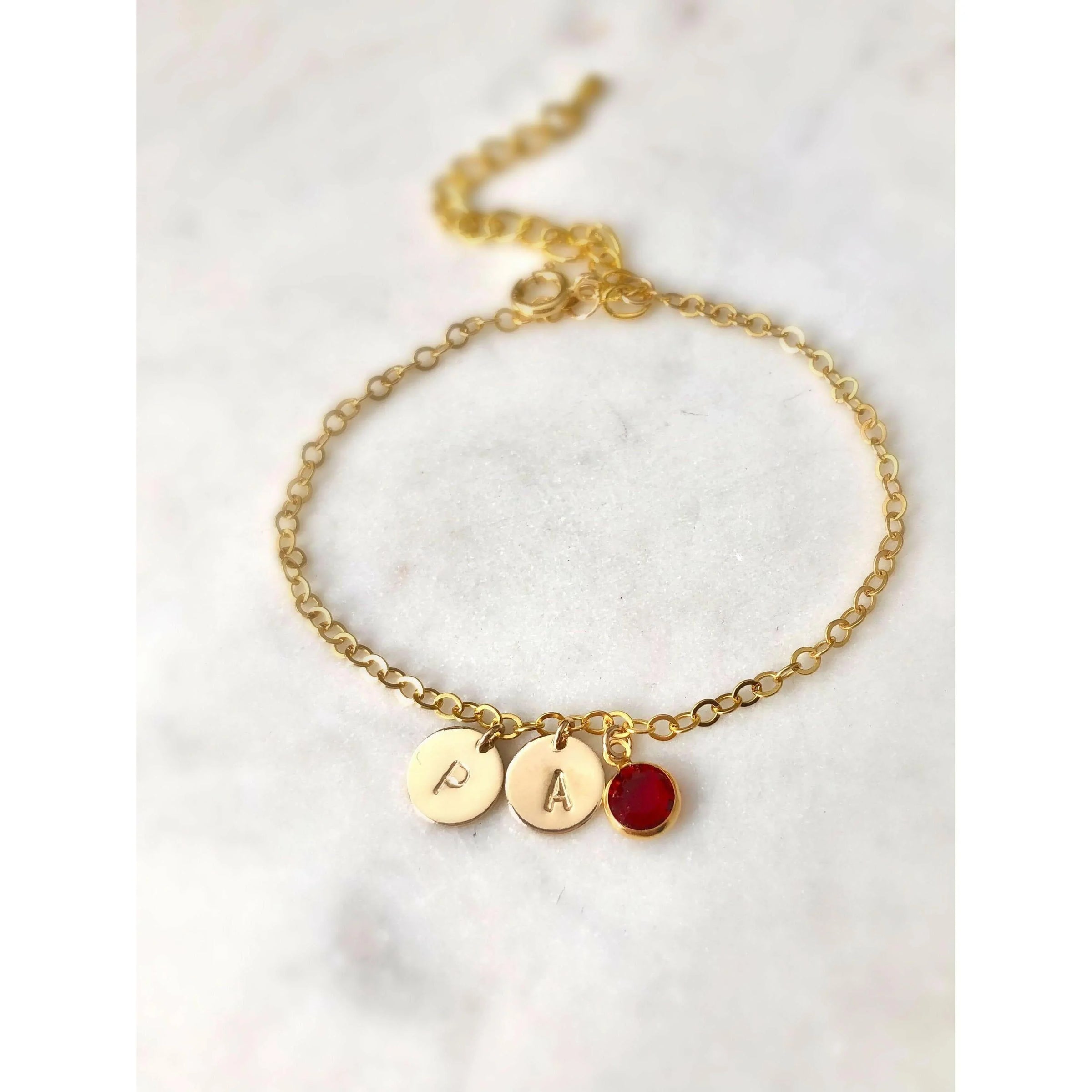 Luna Initial Bracelet-Deluxur