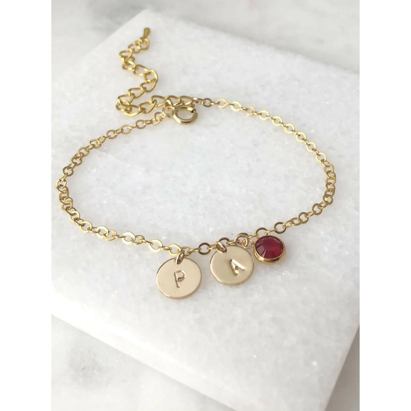 Luna Initial Bracelet-Deluxur