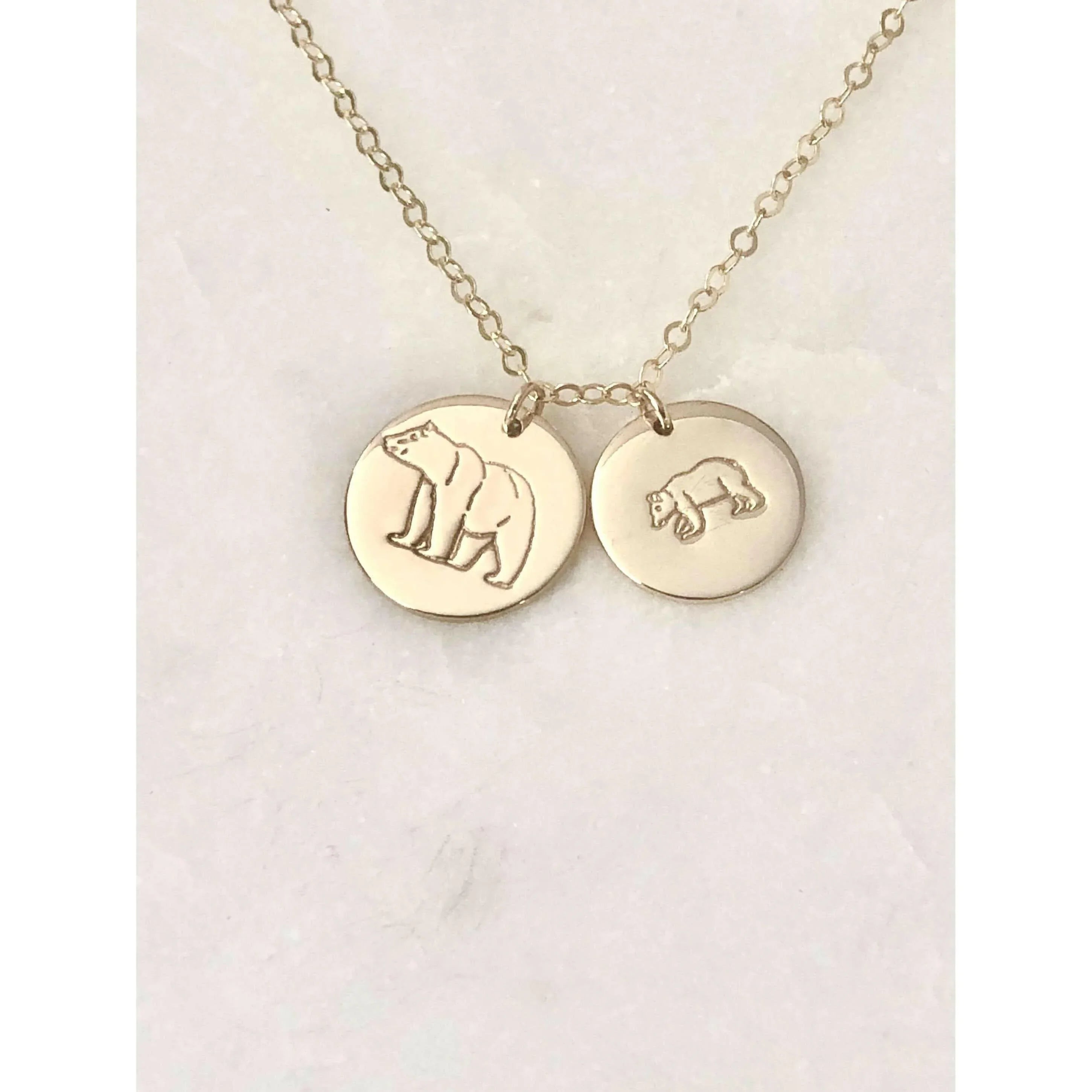 Mama Baby Bear Necklace-Deluxur - Main Image