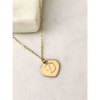 Mary Initial Heart Necklace-Deluxur