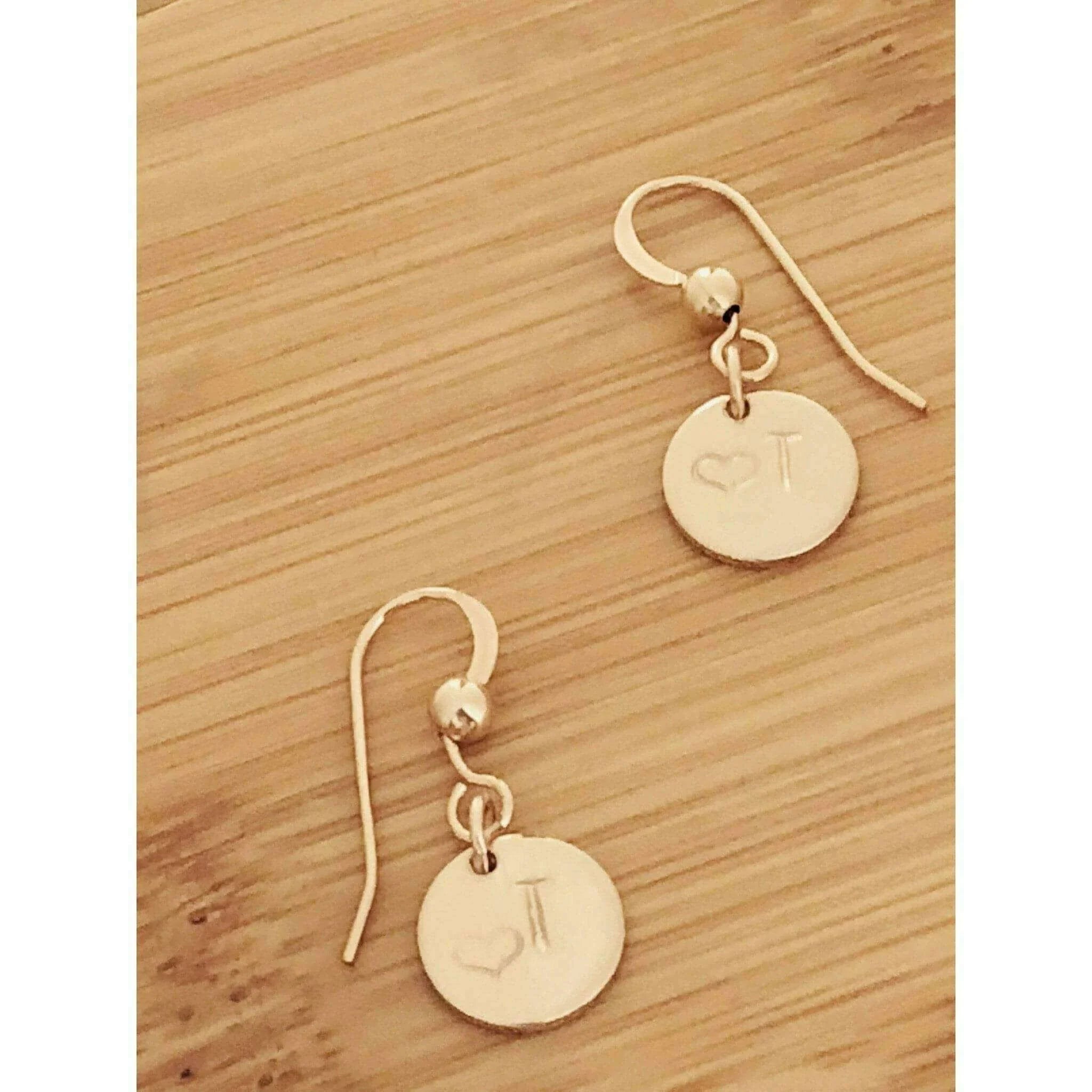 Mia Initial Disc Earrings-Deluxur