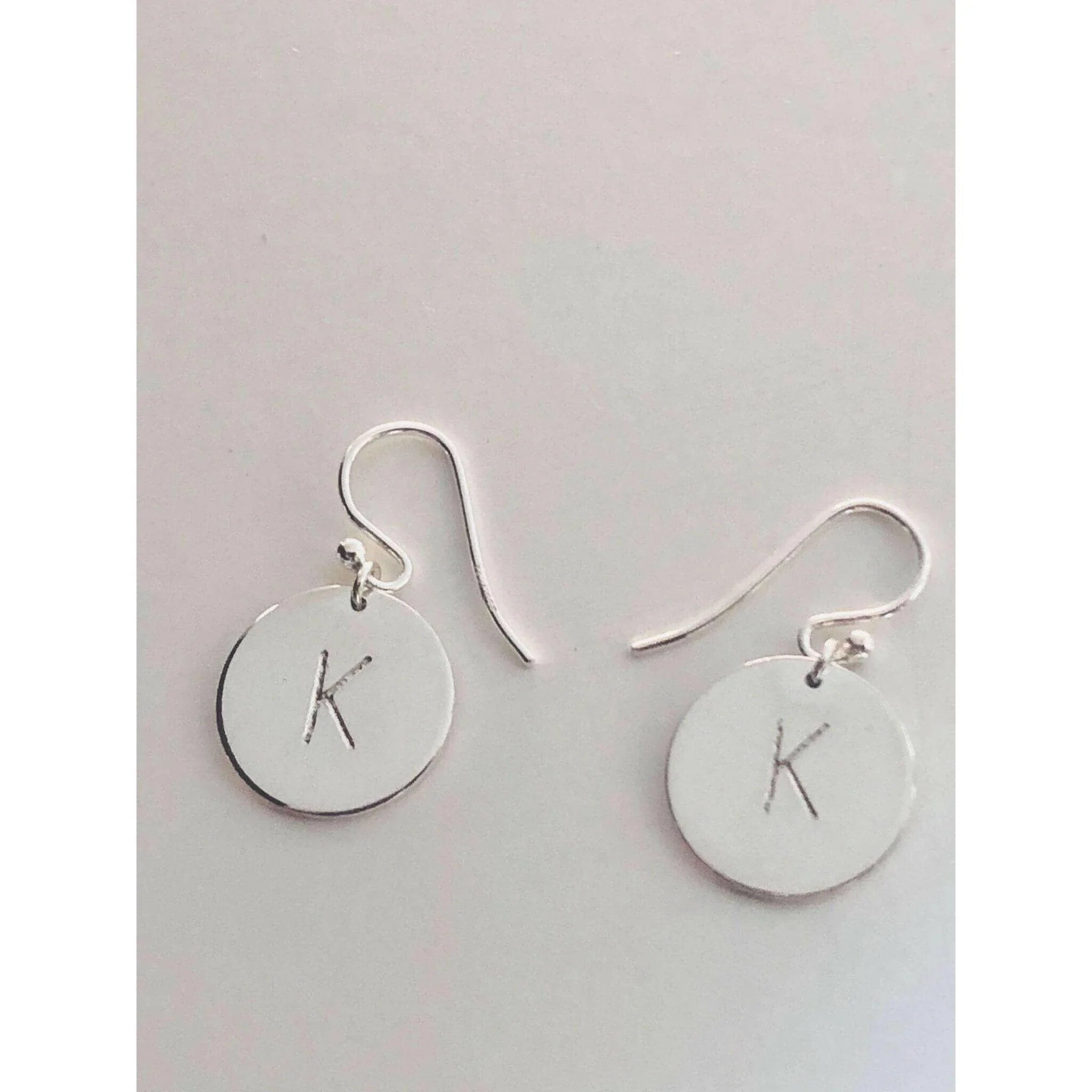 Mia Initial Disc Earrings-Deluxur