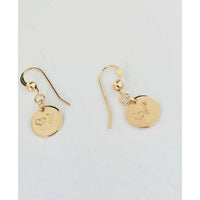 Mia Initial Disc Earrings-Deluxur