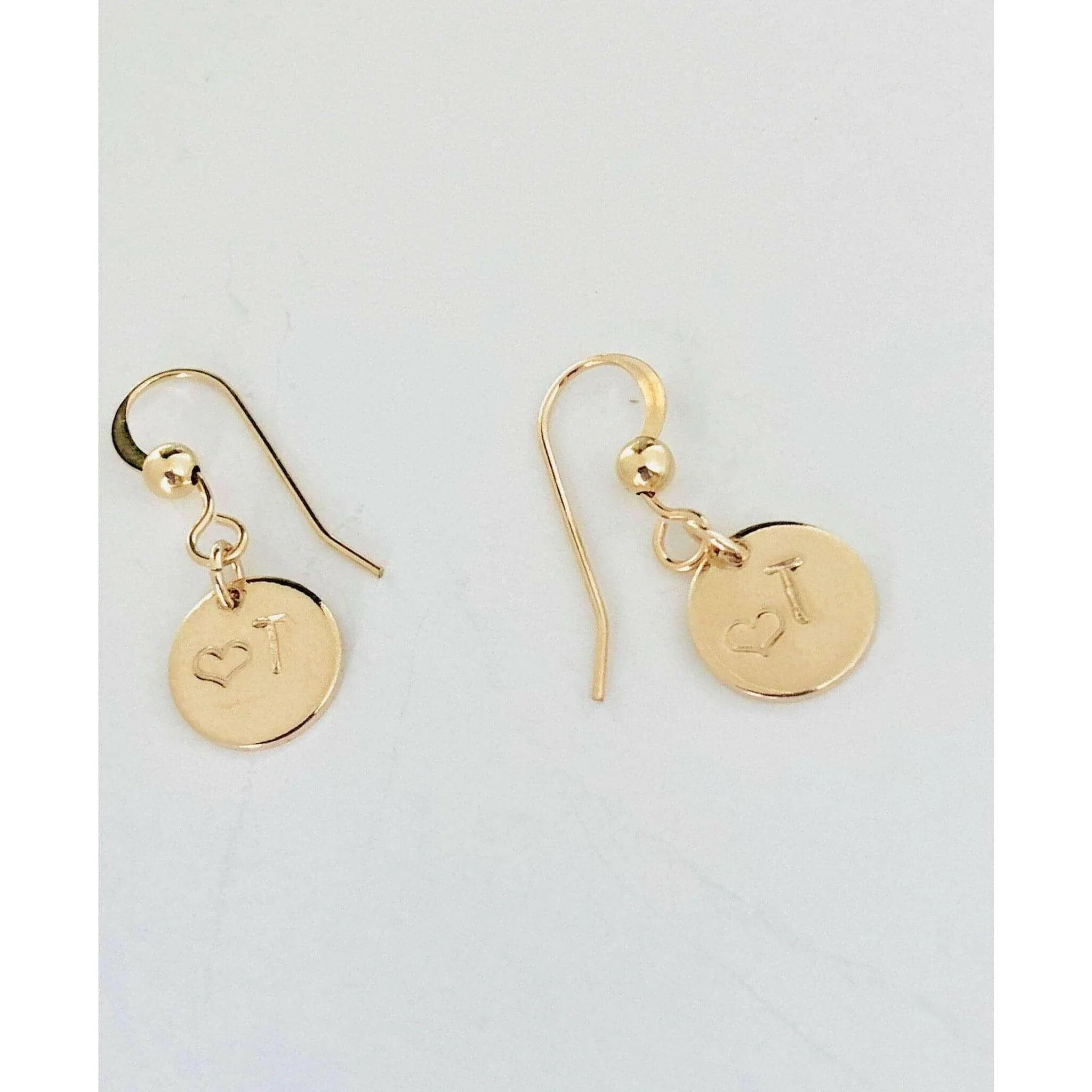 Mia Initial Disc Earrings-Deluxur