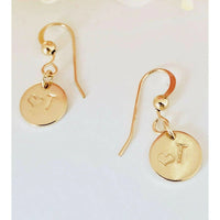 Mia Initial Disc Earrings-Deluxur