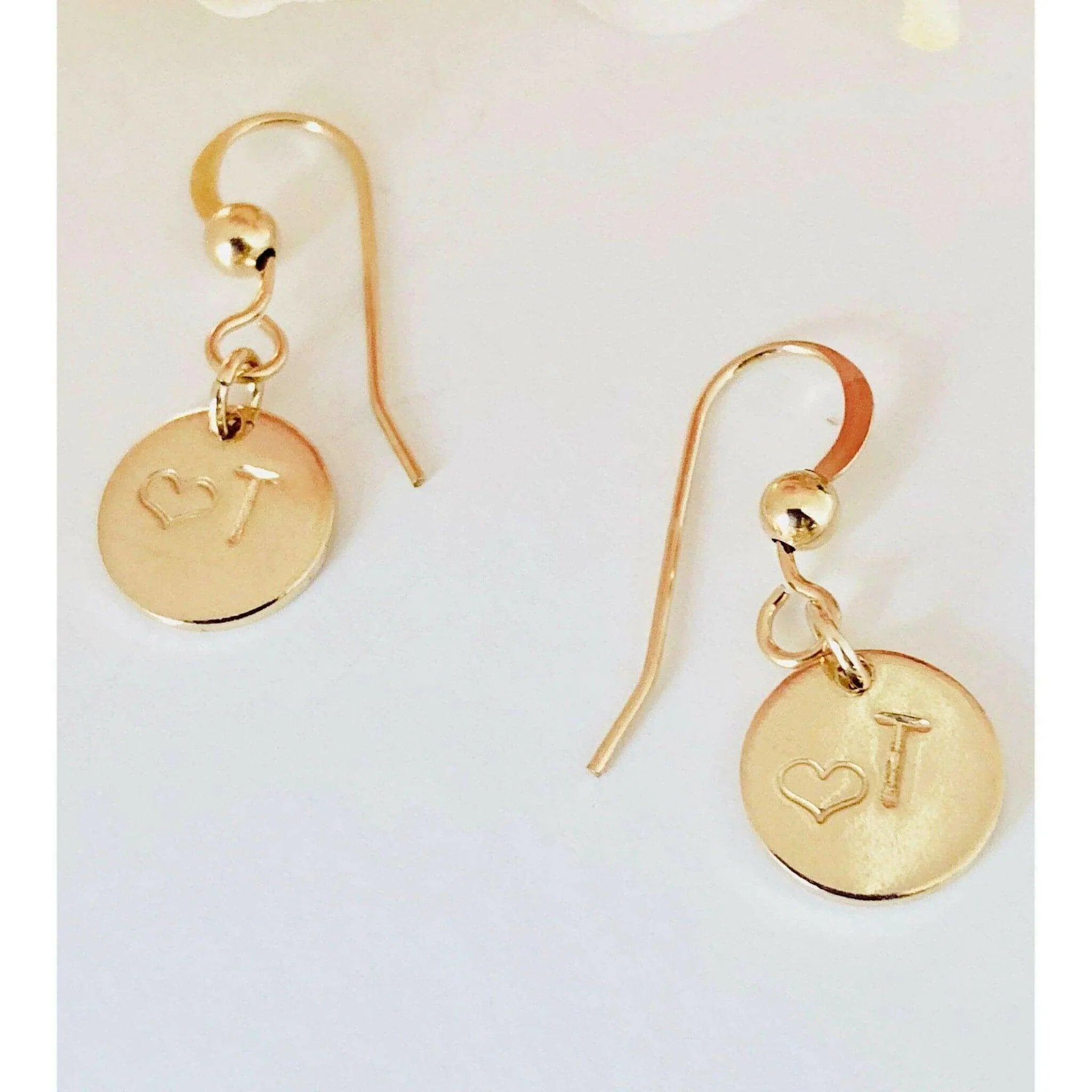 Mia Initial Disc Earrings-Deluxur