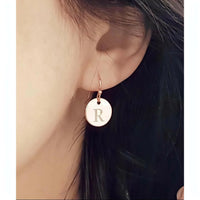 Mia Initial Disc Earrings-Deluxur