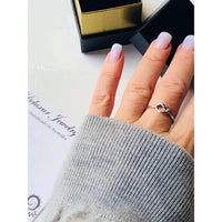 Mila Silver Love Knot and Disc Ring-Deluxur